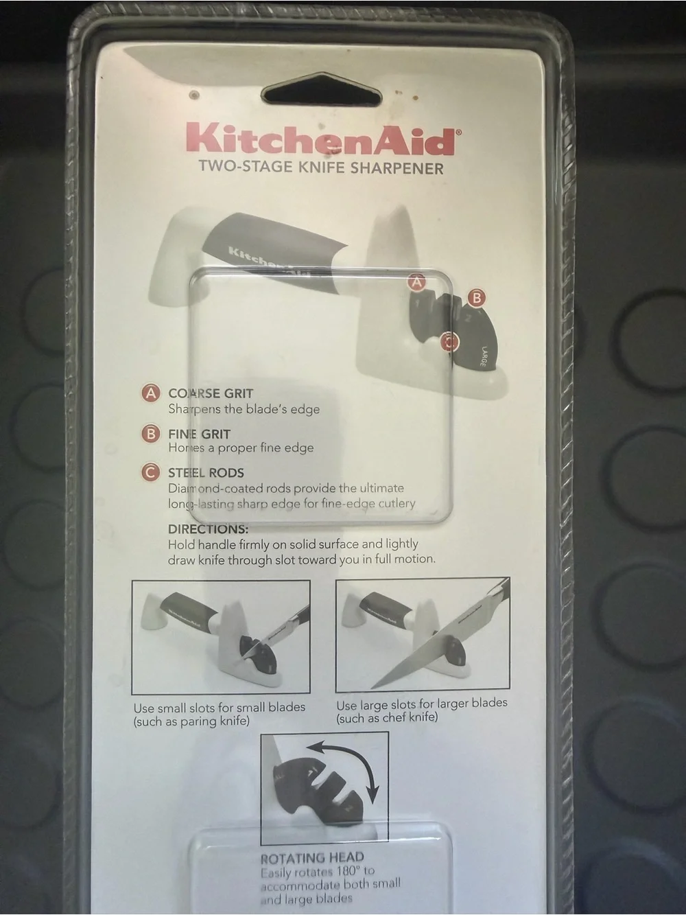 KitchenAid Two-Stage Knife Sharpener in White and Black